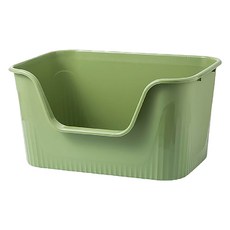 一體開放式貓砂盆, 1個, 綠色