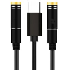 KODACHIEF 스피커 이어폰케이블 Type-c 30cm, 블랙, 1개