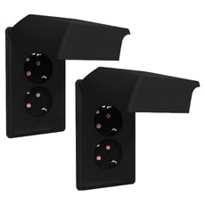 Legrand 羅格朗 Apela Simple 防水雙孔嵌入式插座 垂直型 45度防滴型 黑色, 2個