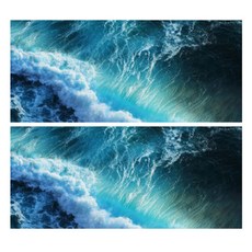 Mimineaqua 貼紙 魚缸背景, 2個, 海浪