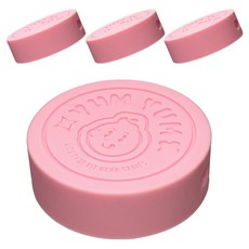 미르코리아 실리콘 헥사 얌얌 유리병 뚜껑 58mm, 핑크, 4개