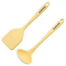 HERZOG PFANNEN Macht 矽膠副食品迷你湯勺 + 迷你鍋鏟組, 1套, 湯勺 + 鍋鏟, 黃色