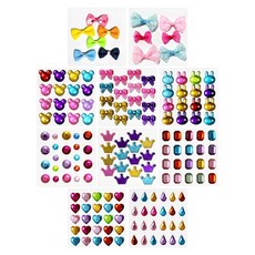 Plus 蝴蝶結水鑽串珠貼紙 10款 x 2入組合, 1套, 混合顏色