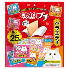 챠오츄르 고양이 CIAO 쁘띠 버라이어티 간식 25p, 200g, 1개, 혼합맛(참치/가다랑어/닭가슴살)