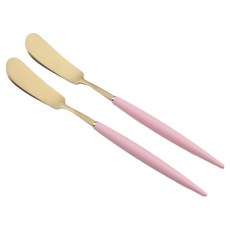 Bogen Allemande 金色餐具奶油刀, 2個, 粉紅色