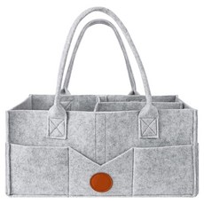 Rossi Terra 多用途尿布收納盒, 灰色 + 皮革標籤