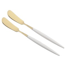 Bogen Allemande 金色餐具奶油刀, 2個, 白色