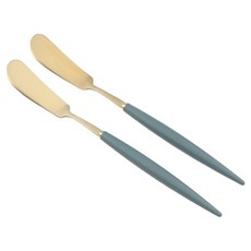 Bogen Allemande 金色餐具奶油刀, 2個, 橄欖綠