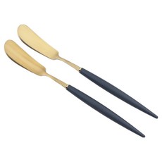 Bogen Allemande 金色餐具奶油刀, 2個, 藍色