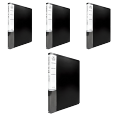 Heemang Recle 40頁文件夾 A4適用, 黑色, 4本