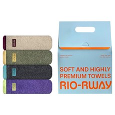 송월타월 리오르웨이 호텔 타워 180g 40수 코마사 4p 기프트 세트, 랜덤발송, 1세트