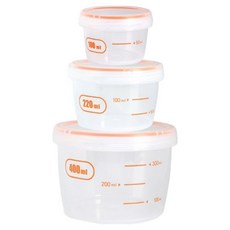 심플 보관용기 1호 3종 세트, 1세트, 100ml, 220ml, 400ml