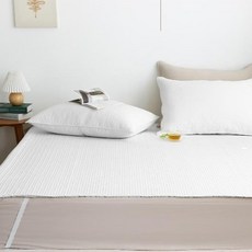 아망떼 타임리스 60수 아사 순면 피그먼트 침대패드, 화이트