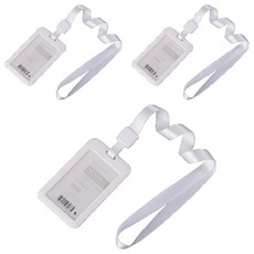 格姆 附掛繩員工姓名牌 名牌 6.9 x 11 cm, 3個, 白色直式