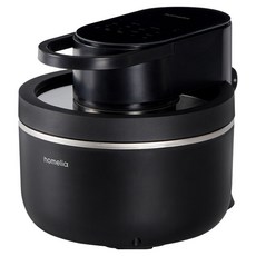 HOMELIA 全不鏽鋼玻璃全開式氣炸鍋 5L, 霧面黑, G-11