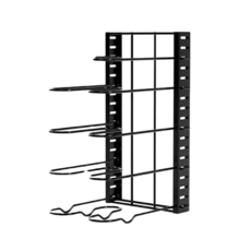 AHOYE 可調層高鍋子收納架, 黑色, 1個, 4層