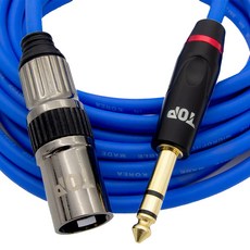 HDtop 5.5 立體聲 TO XLR 公頭麥克風線 40m, 1個, 藍色, HT-TP1367