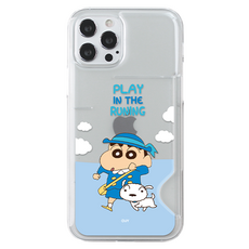 COQUAD 蠟筆小新 Play 半透明卡片纖薄手機殼