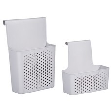 Meo 家用廚房多功能櫥櫃門掛式收納籃 2件組, 1套, 灰色