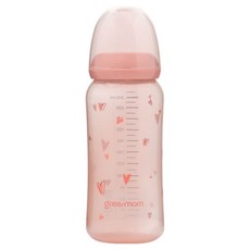 greenmom 彩色PP纖細無奶嘴奶瓶, 1個, 240ml, 愛心
