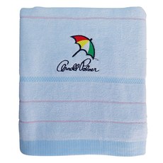 Arnold Palmer 雨傘牌 浴巾 淺彩條繡 柔軟吸水 親膚舒適 藍色, 1條