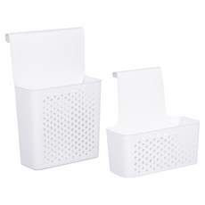 Meo 家用廚房多功能櫃門掛式置物籃 2種組, 1套, 白色