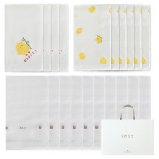 베이비앤아이 유아용 손수건 밤부 10p + 거즈 10p 세트, 아리, 1세트