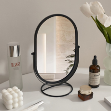 Monogent 中世紀桌上型化妝台化妝鏡 B款, 黑色