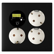 Legrand 羅格朗 Apella Simple 待機電力自動斷電3孔插座 黑色, 1個