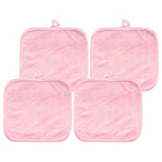 AHOYE 法蘭絨潔淨卸妝巾, 4條, 粉色