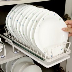 LIVING TON 滑軌層架 碟型 + 碗型, 1套, 白色