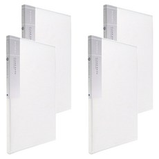 Heemangfile 20頁透明文件夾 A4文件收納冊 文件保護套, 4本, 白色