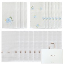 베이비앤아이 유아용 손수건 밤부 10p + 거즈 10p 세트, 배미, 1세트