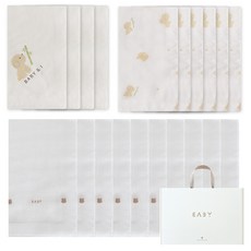 베이비앤아이 유아용 손수건 밤부 10p + 거즈 10p 세트, 뭉이, 1세트