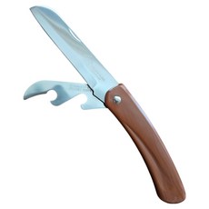 키친하우스 휴대용 캠핑용 피크닉 다용도 캔오프너 쌍접과도, 브라운, 1개