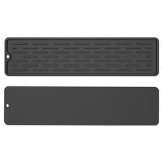 Meo 廚房浴室防滑矽膠瀝水墊 35cm, 2個, 黑色