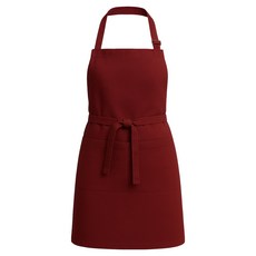 Candeo Leather 鏡面帆布掛脖式圍裙 4, 1個, 酒紅色