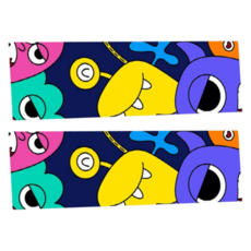 吸濕排汗運動毛巾, 2條, 小怪獸