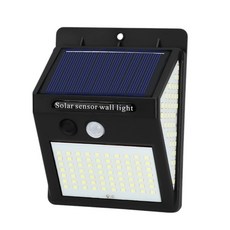 太陽能三面150LED感應燈, 黑色/透明色, 1個