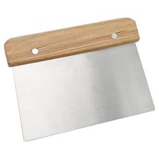 Havie木質不鏽鋼烘焙方形麵團刮刀, 木+銀, 1個