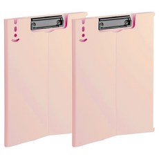 CASA LIFE 可立式A4文件板夾, 2個, 寶寶粉