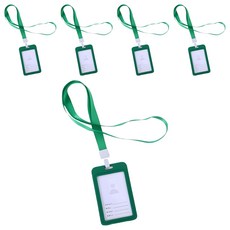 Glo-Us 活動姓名牌 名牌 員工證 直式, 綠色, 5個