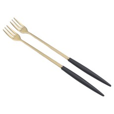 Bogen Allemande 金色餐具長叉, 2個, 黑色