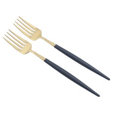 Bogen Allemande金色餐具餐叉, 2個, 藍色