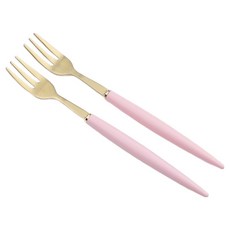 보겐 알르망드 골드 커트러리 티포크, 핑크, 2개