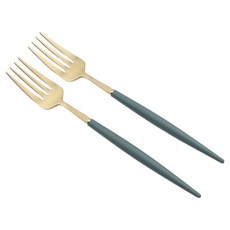 Bogen Allemande金色餐具餐叉, 2個, 橄欖色