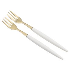 보겐 알르망드 골드 커트러리 티포크, 화이트, 2개
