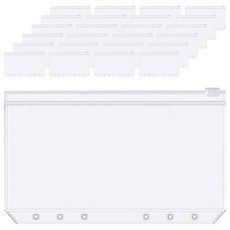 Yumemoa 6孔活頁本 PVC 拉鍊袋 現金生活活頁本 補充內頁, 25個, 1張