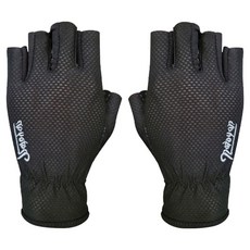 natoyen 網眼半指手套 運動半指手套 雙手配戴組合, 黑色, 1套