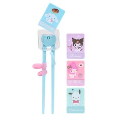 LiLFANT 三麗鷗角色 換卡Quattro 第1階段學習筷 4.5 x 17.8 cm + 卡片 3.4 x 4.8 cm 4入組, 1套, 混合色